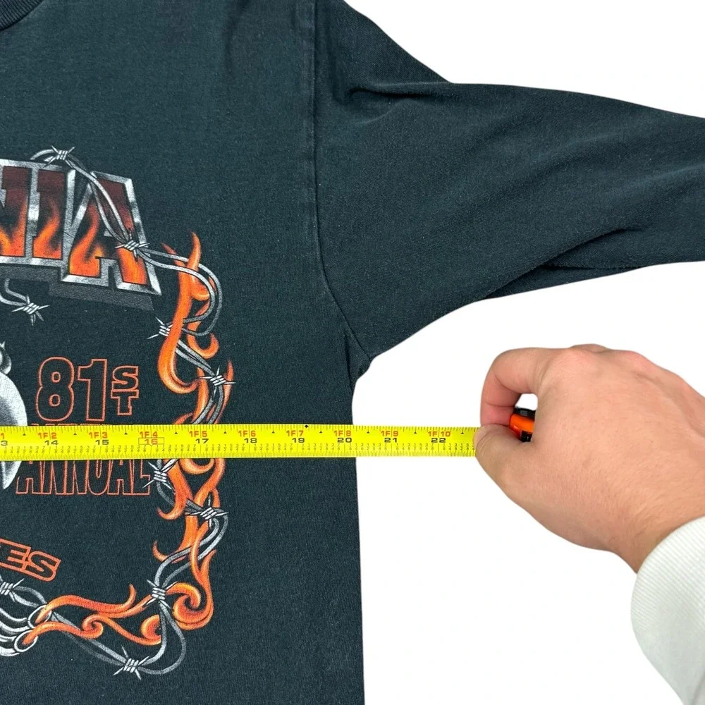 Vintage‎ Delta 2004 Laconia Flame Sleeve Long Sleeve Shirt Men's L Flaws Read